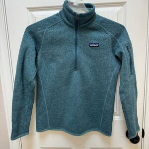 Patagonia Better Sweater 1/4 Zip Pullover Teal Green Women’s Small Fleece